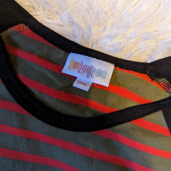 LulaRoe Striped Randy Tee GUC Size 2XL - Picture 2 of 3